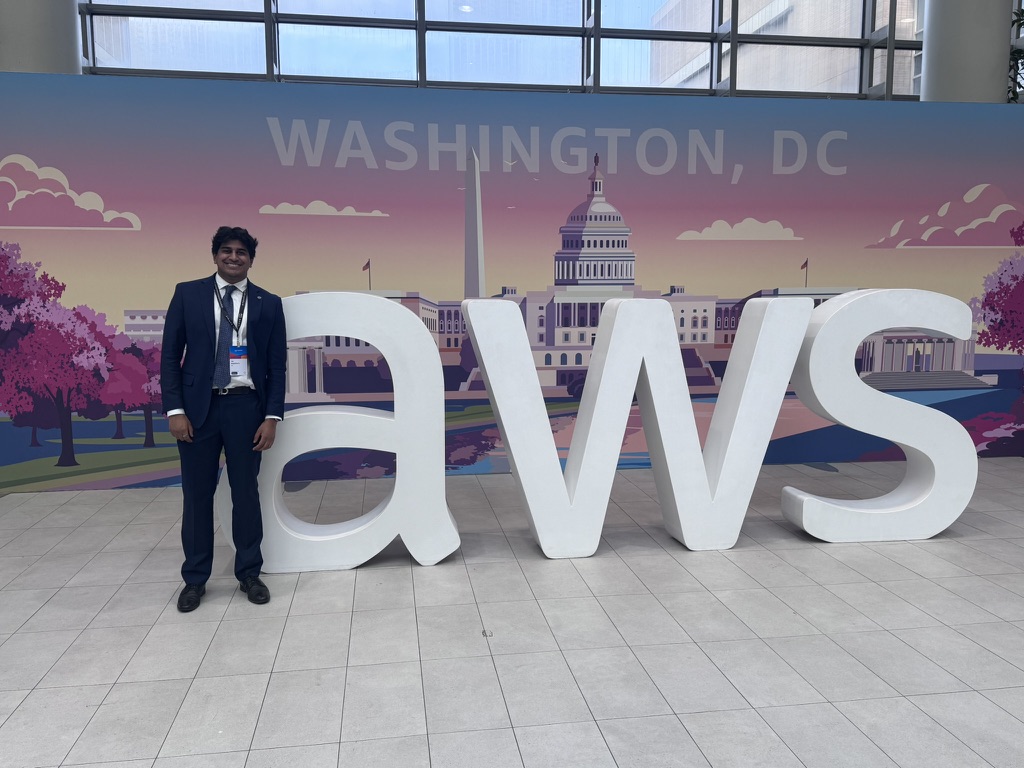 Jay Nagabhairu at the AWS Summit in Washington, DC